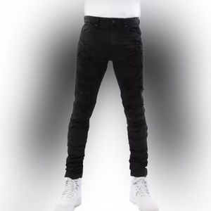 Smoke Rise Men's Fashion Rip and Repair Jeans Jet Black
Size 32/32